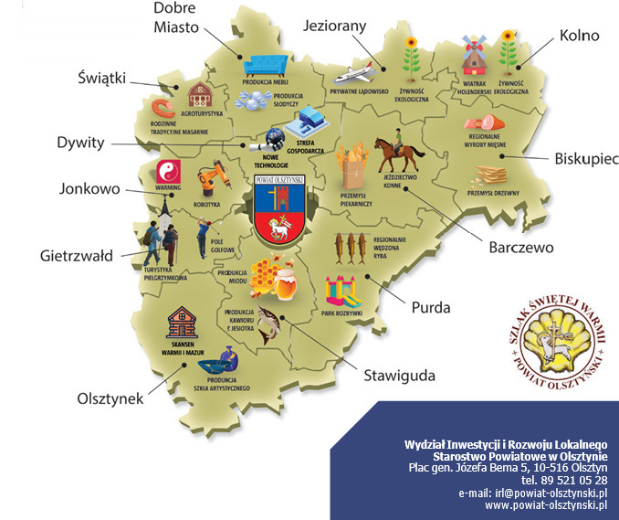 mapa POWIAT OLSZTYŃSKI